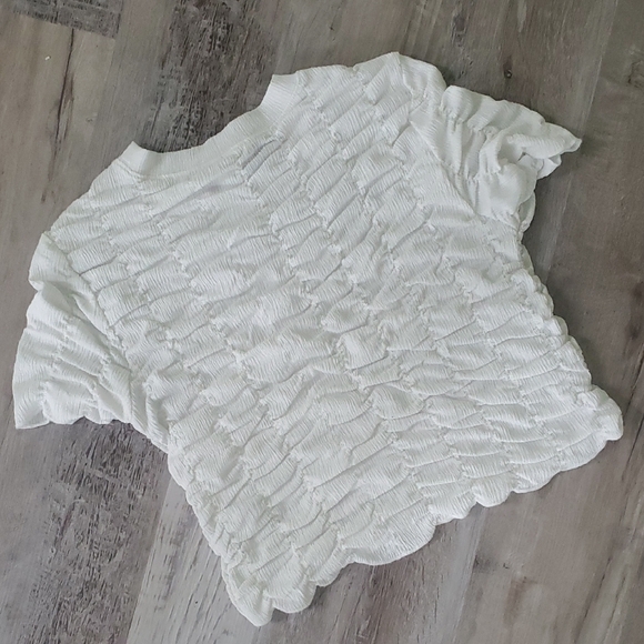 House of Harlow 1960 Ruched Crop Top Cream White Size M Boho Fairycore - Picture 6 of 13